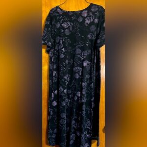 Elegant Black and Purple Floral Dress